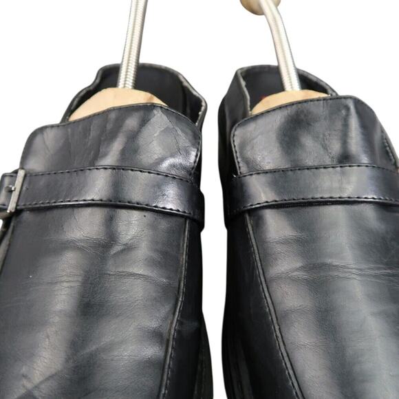 Unionbay Shoes Womens 7 Chunky Clog Loafers Slip On Buckle Strap Y2k 90s Black - Picture 3 of 16